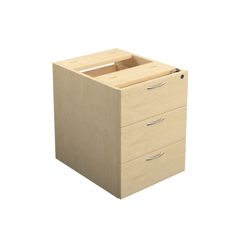 3 Drawer Fixed Pedestal - Maple