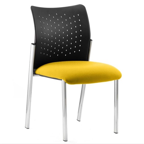 Academy Medium Back Chair - No Arms - Nylon Back - Senna Yellow