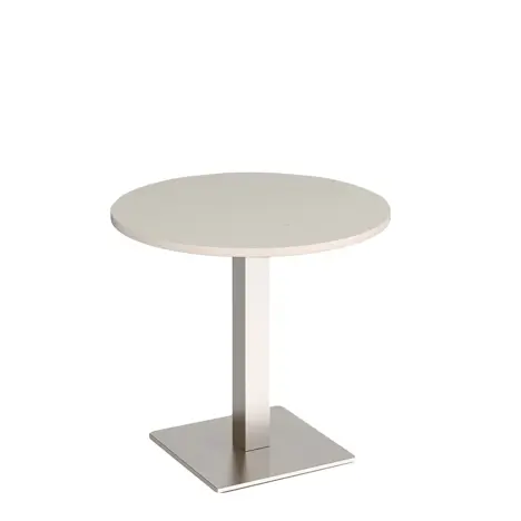 Brescia Circular Dining Table - Brushed Steel - Light Grey