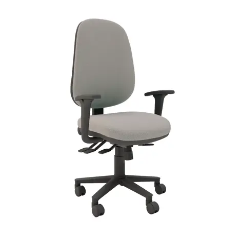 Multi-functional High Back Task Chair - Black Base - Adjustable Arms - Redoubt