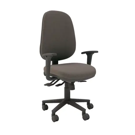 Multi-functional High Back Task Chair - Black Base - Adjustable Arms - Hideaway