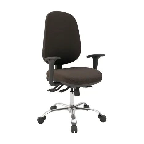 Multi-functional High Back Task Chair - Chrome Base - Adjustable Arms - Ralstone