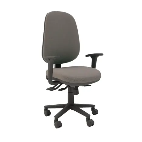 Multi-functional High Back Task Chair - Black Base - Adjustable Arms - Confine