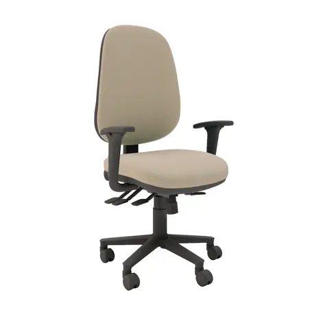Multi-functional High Back Task Chair - Black Base - Adjustable Arms - Beacon