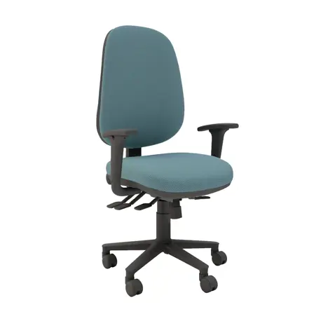 Multi-functional High Back Task Chair - Black Base - Adjustable Arms - Resistance