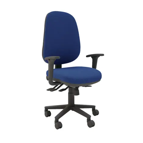 Multi-functional High Back Task Chair - Black Base - Adjustable Arms - Hamilton
