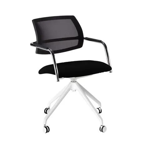 Tuba Conference Chair with Half Mesh Back - White Base - FL019 - Craven