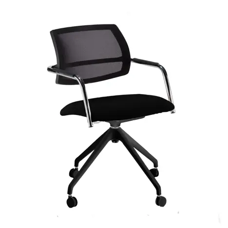 Tuba Conference Chair with Half Mesh Back - Black Base - FL019 - Craven