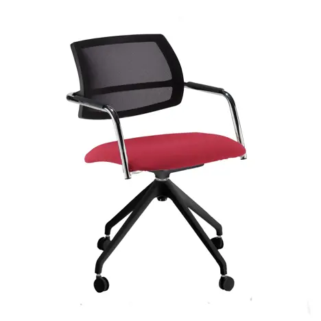 Tuba Conference Chair with Half Mesh Back - Black Base - FL076 - Redstone