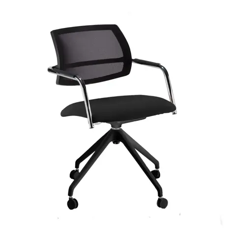 Tuba Conference Chair with Half Mesh Back - Black Base - FL768 - Ralstone