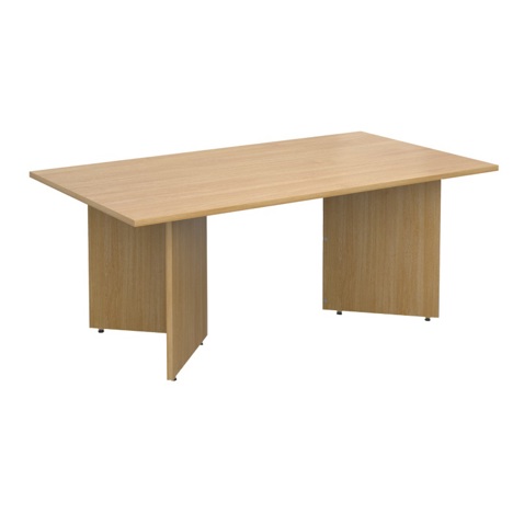 Rectangular Boardroom Table with Arrow Head Leg - 1800 - Oak