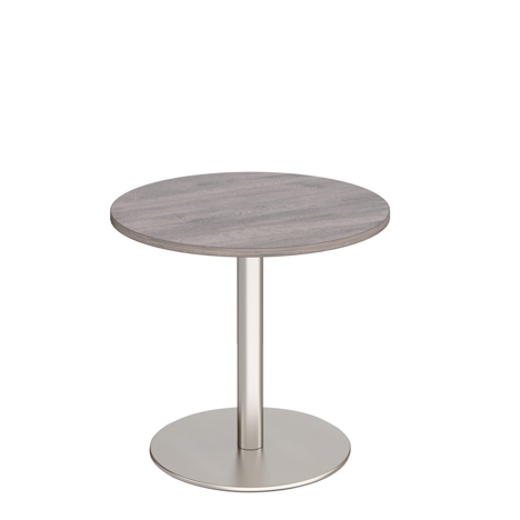 Monza Circular Dining Table - Brushed Steel - Grey Oak