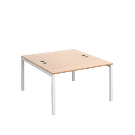 Connex Back to Back Desks - 1200 - White Frame - Beech