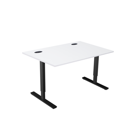 Electric Height Adjustable Desk - 1400mm - Black Frame - White