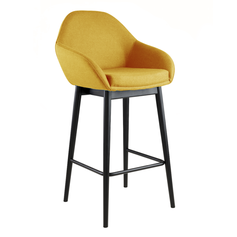 Cyrus Seating Range - Stool with Black Wooden Legs