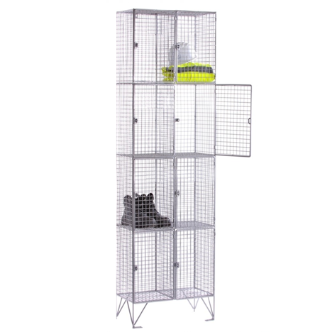 Full Wire Mesh Lockers - Four Door - Nest of Two