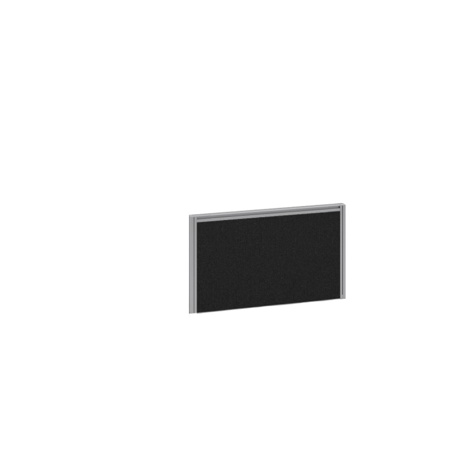 Straight Fabric Desktop Screen with Silver Aluminium Frame - 785mm - Charcoal