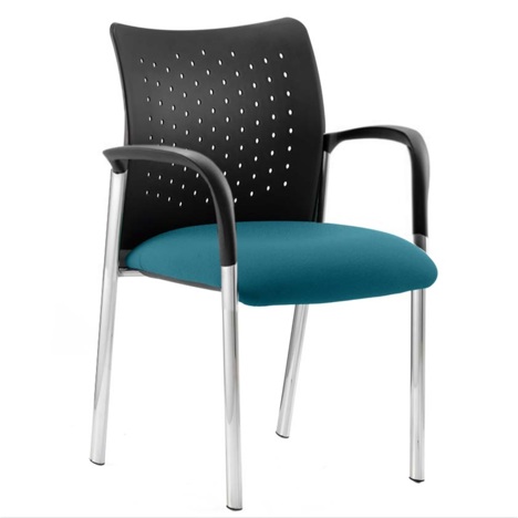 Academy Medium Back Chair - With Arms - Nylon Back - Maringa Teal