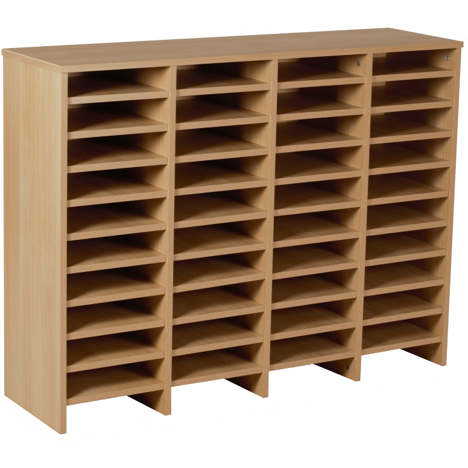 Post Sorter Hood Units - Pigeon Hole Units - 4 Bay - 44 Compartment - Beech