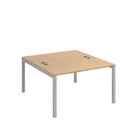Connex Back to Back Desks - 1200 - Silver Frame - Oak