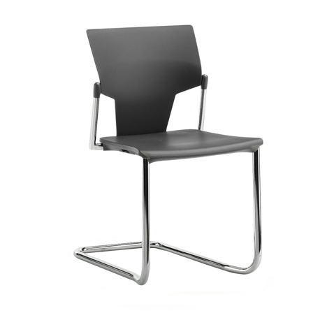 IKON Meeting and Boardroom Chair - No Arms - Cantilever Frame - Black