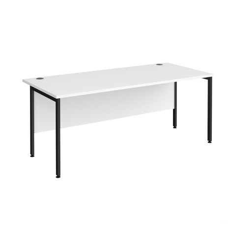 Straight Desk - H-Frame - 1800 - Black - White