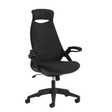Tuscan High Back Fabric Managers Chair with Head Support - Black