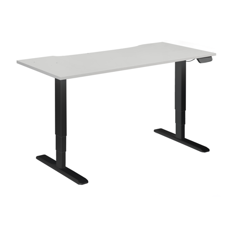Electric Sit-Stand Desk with Dual Motors - 1800 - Black Frame - White