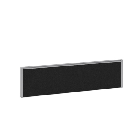 Straight Fabric Desktop Screen with Silver Aluminium Frame - 1400mm - Charcoal