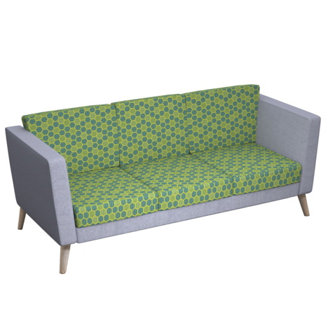 Lyric Reception Seating - Three Seats - Wooden Legs