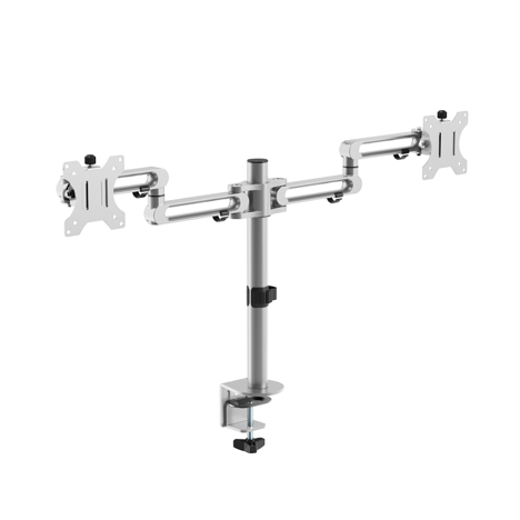 Strela Monitor Arm - Double - Silver