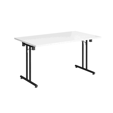 Rectangular Folding Leg Table - 1400 - Black - White