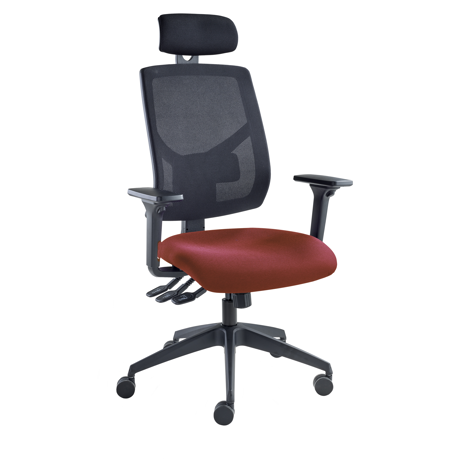 Vision High Back Mesh Chair - Headrest - Adjustable Arms - Calypso