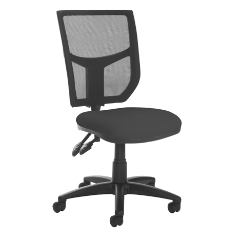 Altino Mesh Back Operator Chair - Black Base - No Arms - Black