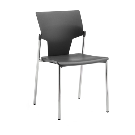 IKON Meeting and Boardroom Chair - No Arms - Four Legs - Black