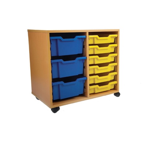 Mobile Classroom Storage Unit - 650mm High - 12 Tray