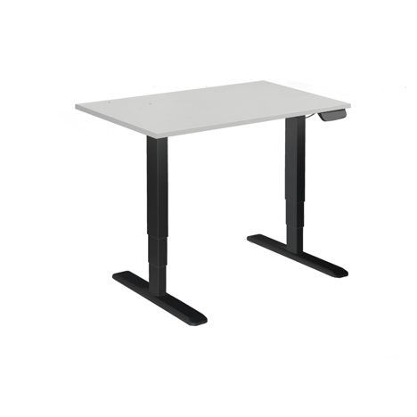 Electric Sit-Stand Desk with Dual Motors - 1200 - Black Frame - White