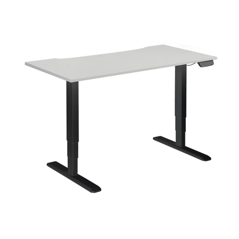Electric Sit-Stand Desk with Dual Motors - 1600 - Black Frame - White