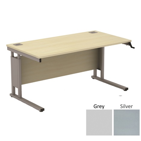 Sirius Height Adjustable Cantilever Desking 1600 - 800 - Silver - Grey