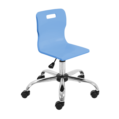Titan Swivel Junior Chair - Chrome Base - Sky Blue