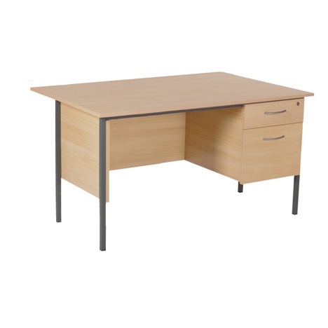 Teacher Desk - 1400 - 2 Drawer - Oak
