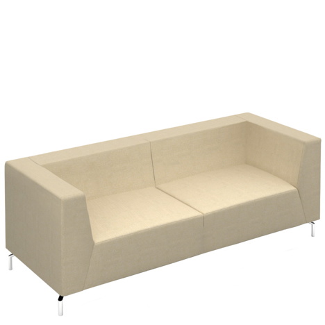 Alban - Three Seat (Low Back) Sofa with Chrome Legs