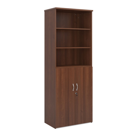 Combination Unit with Open Top - 2140mm High - Five Shelves - Walnut