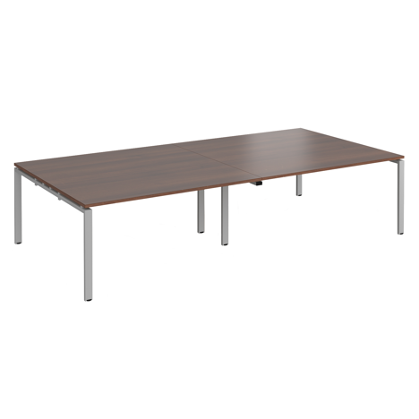 Adapt Rectangular Boardroom Table 3200 x 1600 - Silver - Walnut