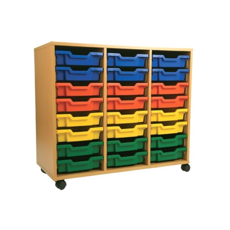 Mobile Classroom Storage Unit - 810mm High - 24 Tray