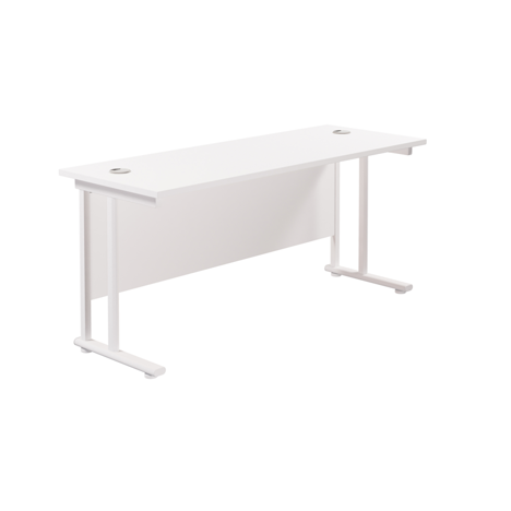 Rectangular Workstation 600mm Deep - W1600 - White Frame - White