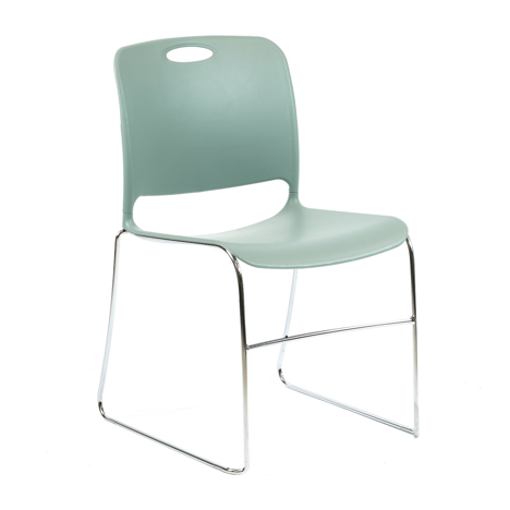 Maestro HD Stacking Chair - Chrome Frame - Hazy Jade
