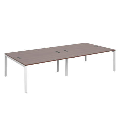 Connex Double Back to Back Desks - 3200 - White Frame - Walnut