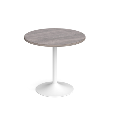 Genoa Circular Dining Table - White - Grey Oak