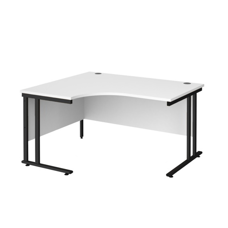 Radial Cantilever Workstation - 1400 - Black - Left - White